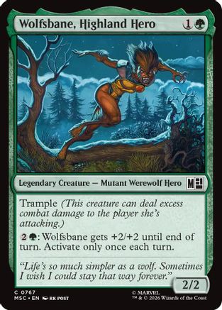 Wolfsbane, Highland Hero (MSC-767)  Foil - Commander: Marvel Super Heroes