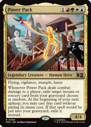 Power Pack (Surge Foil) (MSC-090)  Foil - Commander: Marvel Super Heroes