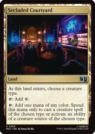 Secluded Courtyard (Surge Foil) (MSC-265)  Foil - Commander: Marvel Super Heroes