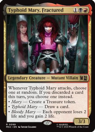 Typhoid Mary, Fractured (Surge Foil) (MSC-099)  Foil - Commander: Marvel Super Heroes