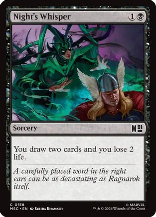 Night's Whisper (Surge Foil) (MSC-158)  Foil - Commander: Marvel Super Heroes