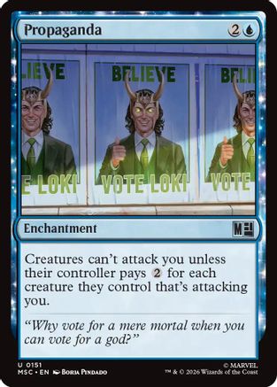 Propaganda (Surge Foil) (MSC-151)  Foil - Commander: Marvel Super Heroes