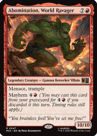 Abomination, World Ravager (MSC-047)  - Commander: Marvel Super Heroes