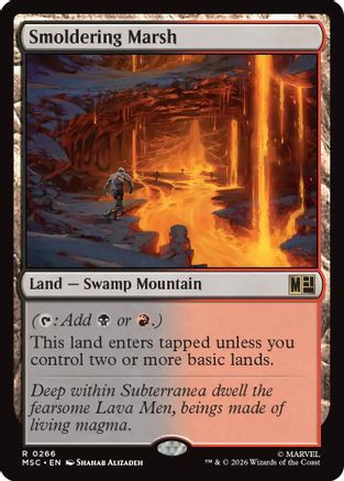Smoldering Marsh (Surge Foil) (MSC-266)  Foil - Commander: Marvel Super Heroes