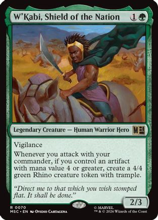 W'Kabi, Shield of the Nation (Surge Foil) (MSC-070)  Foil - Commander: Marvel Super Heroes