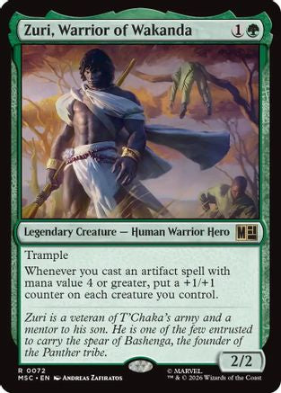 Zuri, Warrior of Wakanda (Surge Foil) (MSC-072)  Foil - Commander: Marvel Super Heroes