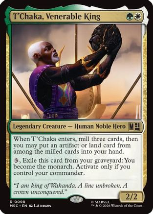 T'Chaka, Venerable King (Surge Foil) (MSC-098)  Foil - Commander: Marvel Super Heroes
