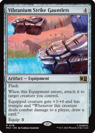 Vibranium Strike Gauntlets (Surge Foil) (MSC-118)  Foil - Commander: Marvel Super Heroes