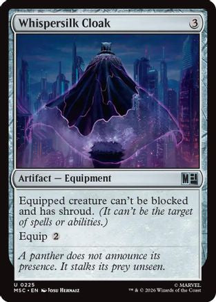 Whispersilk Cloak (Surge Foil) (MSC-225)  Foil - Commander: Marvel Super Heroes