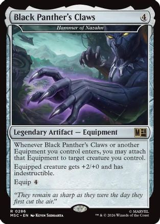 Black Panther's Claws - Hammer of Nazahn (Surge Foil) (MSC-286)  Foil - Commander: Marvel Super Heroes