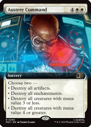 Austere Command (Extended Art) (MSC-294)  - Commander: Marvel Super Heroes