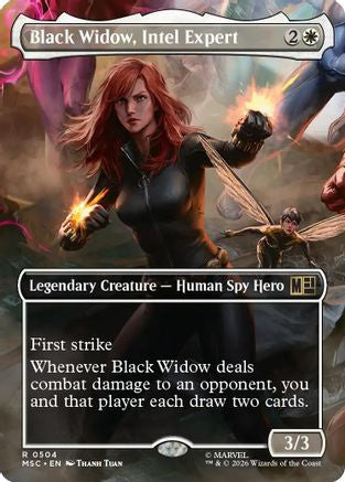 Black Widow, Intel Expert (Borderless) (MSC-504)  Foil - Commander: Marvel Super Heroes