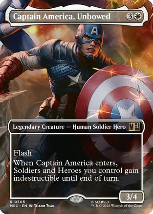 Captain America, Unbowed (Borderless) (MSC-505)  - Commander: Marvel Super Heroes