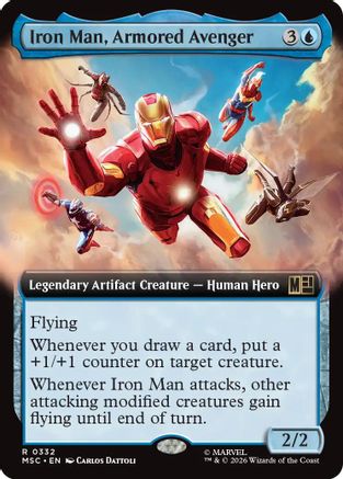 Iron Man, Armored Avenger (Extended Art) (MSC-332)  - Commander: Marvel Super Heroes