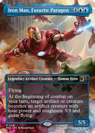 Iron Man, Futurist Paragon (Borderless) (MSC-501)  - Commander: Marvel Super Heroes