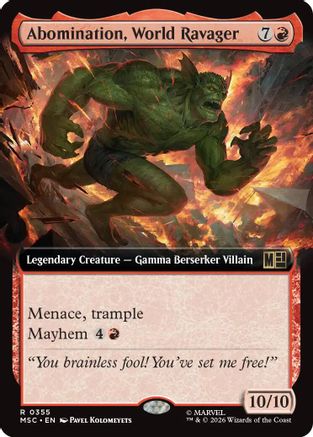Abomination, World Ravager (Extended Art) (MSC-355)  - Commander: Marvel Super Heroes