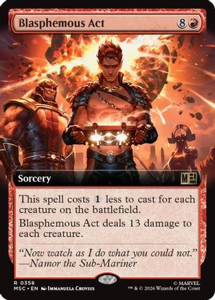 Blasphemous Act (Extended Art) (MSC-358)  Foil - Commander: Marvel Super Heroes