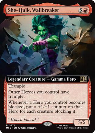 She-Hulk, Wallbreaker (Extended Art) (MSC-372)  Foil - Commander: Marvel Super Heroes