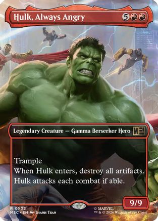 Hulk, Always Angry (Borderless) (MSC-502)  Foil - Commander: Marvel Super Heroes