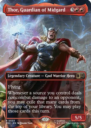 Thor, Guardian of Midgard (Borderless) (MSC-503)  Foil - Commander: Marvel Super Heroes