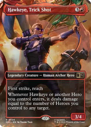 Hawkeye, Trick Shot (Borderless) (MSC-506)  - Commander: Marvel Super Heroes
