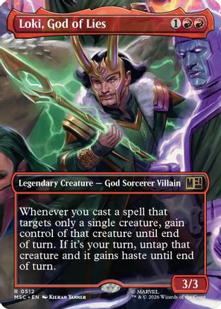 Loki, God of Lies (Borderless) (MSC-512)  Foil - Commander: Marvel Super Heroes