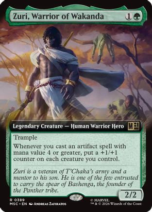 Zuri, Warrior of Wakanda (Extended Art) (MSC-389)  Foil - Commander: Marvel Super Heroes