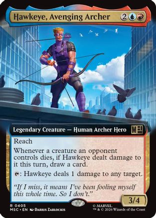 Hawkeye, Avenging Archer (Extended Art) (MSC-405)  - Commander: Marvel Super Heroes