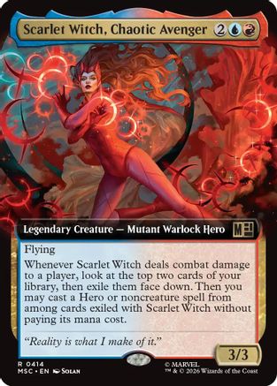 Scarlet Witch, Chaotic Avenger (Extended Art) (MSC-414)  - Commander: Marvel Super Heroes