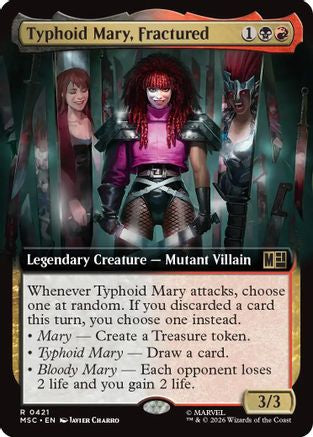 Typhoid Mary, Fractured (Extended Art) (MSC-421)  Foil - Commander: Marvel Super Heroes