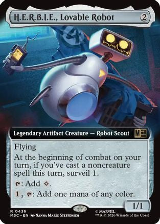 H.E.R.B.I.E., Lovable Robot (Extended Art) (MSC-436)  Foil - Commander: Marvel Super Heroes