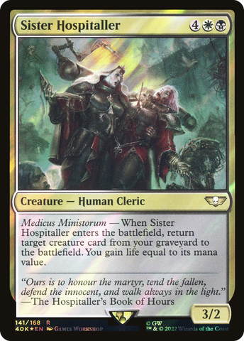 Sister Hospitaller (Surge Foil) (40K-141)  Foil - Warhammer 40,000 Commander