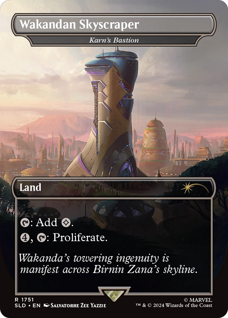 Wakandan Skyscraper - Karn's Bastion (SLD-1751)  - Secret Lair Drop / Wakandan Skyscraper (Borderless)
