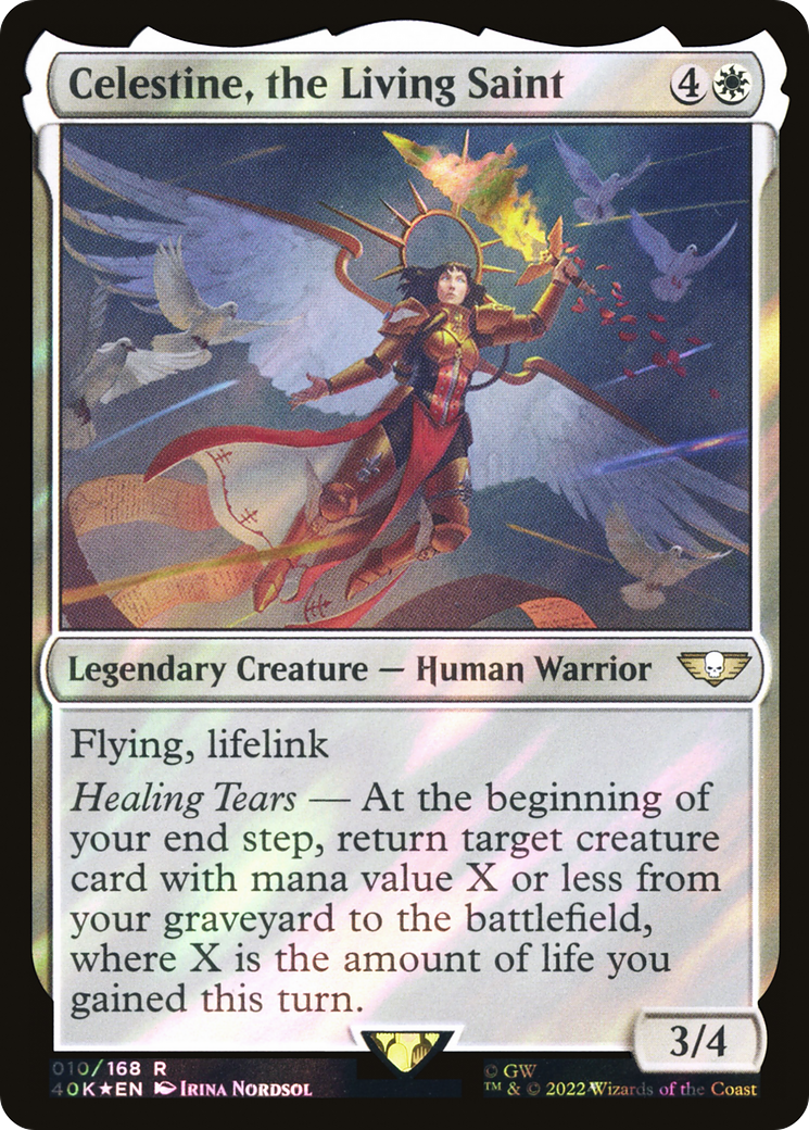 Celestine, the Living Saint (Surge Foil) (40K-010)  Foil - Warhammer 40,000 Commander