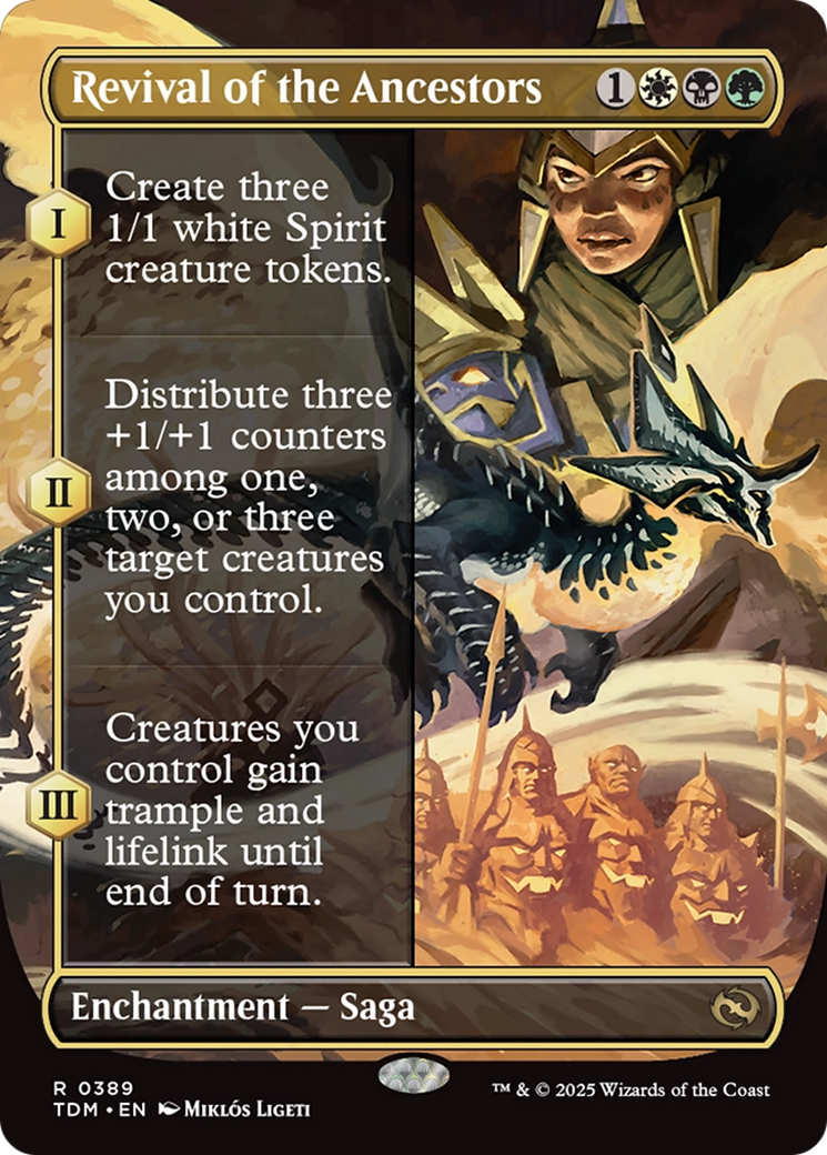 Revival of the Ancestors (Borderless) (TDM-389) - Tarkir: Dragonstorm: (enchantment) (Borderless) Foil
