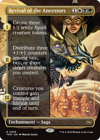 Revival of the Ancestors (Borderless) (TDM-389) - Tarkir: Dragonstorm: (enchantment) (Borderless)