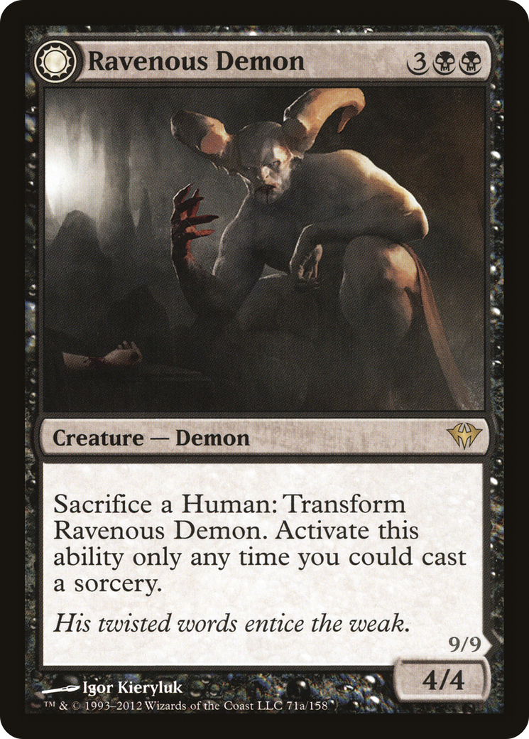 Ravenous Demon (DKA-071)  Foil - Dark Ascension: (Double Faced Transform)