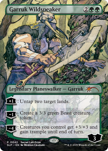 Garruk Wildspeaker (SLP-042)  Foil - Secret Lair Showdown (Borderless)