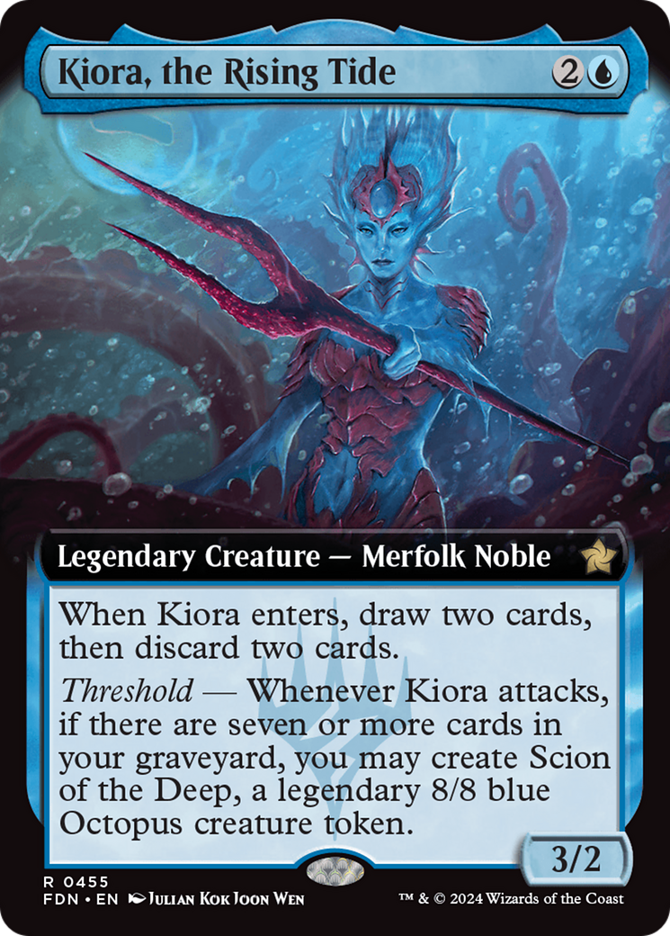 Kiora, the Rising Tide (Extended Art) (FDN-455)  - Foundations: (Extended Art)