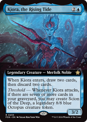 Kiora, the Rising Tide (FDN-455) - Foundations: (Extended Art) Foil