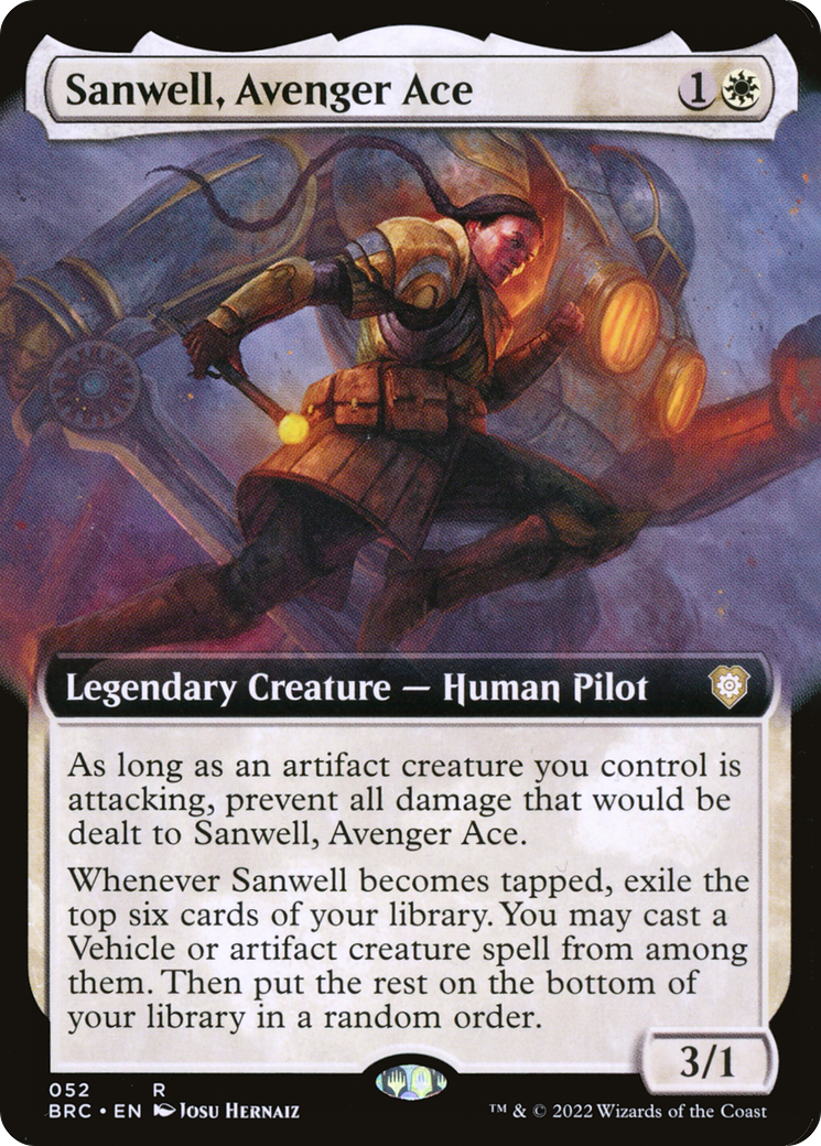 Sanwell, Avenger Ace (Extended Art) (BRC-052)  - The Brothers' War Commander: (Extended Art)
