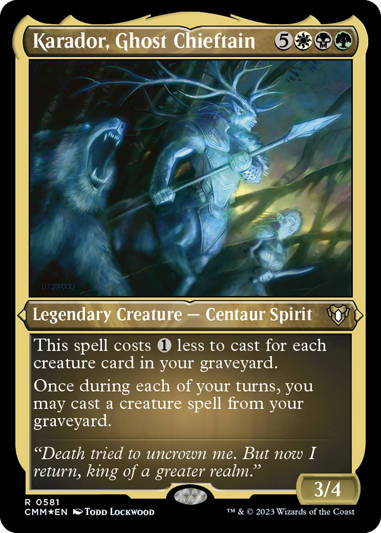 Karador, Ghost Chieftain (CMM-581)  Etched Foil - Commander Masters