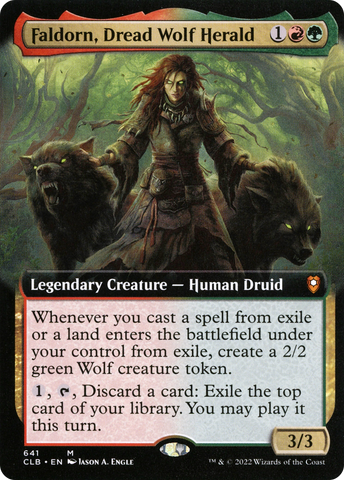 Faldorn, Dread Wolf Herald (Extended Art) (CLB-641)  - Commander Legends: Battle for Baldur's Gate: (Extended Art)