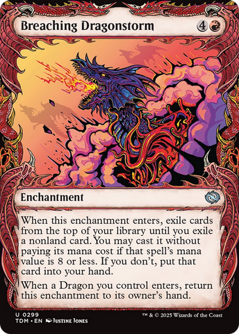 Breaching Dragonstorm (Showcase) (TDM-299)  - Tarkir: Dragonstorm: (Showcase, enchantment)