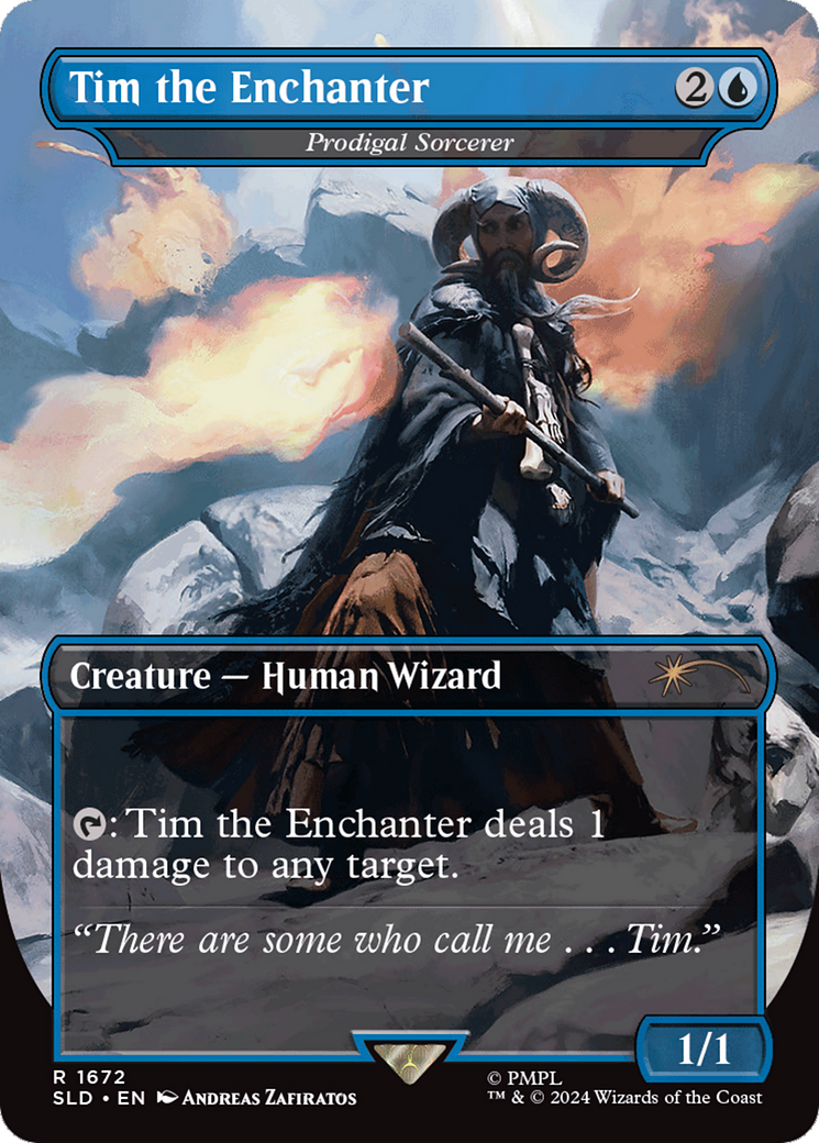 Tim the Enchanter - Prodigal Sorcerer (SLD-1672)  - Secret Lair Drop / Tim the Enchanter (Borderless)