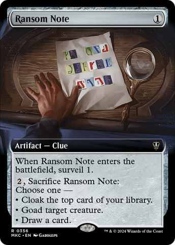 Ransom Note (0356) (Extended Art) (MKC-356)  - Murders at Karlov Manor Commander: (Extended Art)
