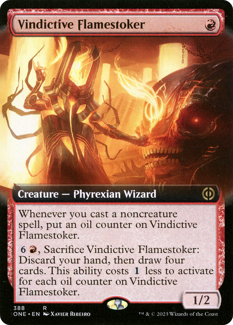Vindictive Flamestoker (Extended Art) (ONE-388) - Phyrexia: All Will Be One: (Extended Art) Foil