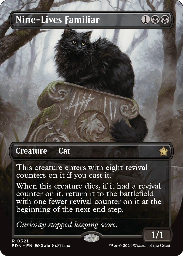 Nine-Lives Familiar (Borderless) (FDN-321)  Foil - Foundations