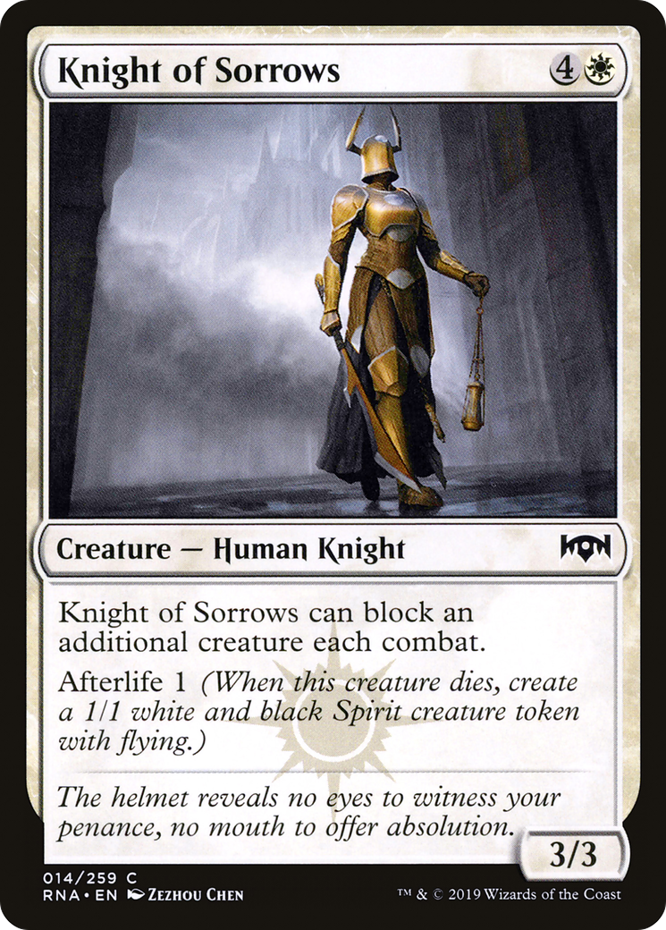 Knight of Sorrows (RNA-014)  - Ravnica Allegiance