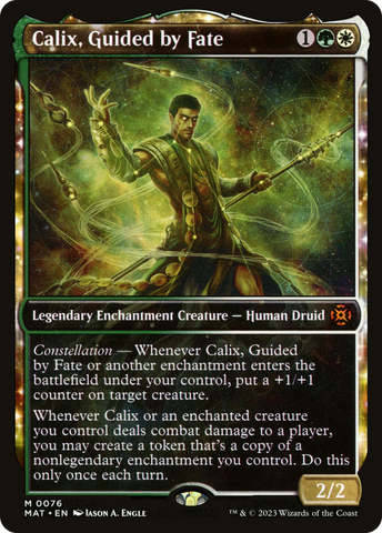 Calix, Guided by Fate (Showcase) (MAT-076)  Foil - March of the Machine: The Aftermath: (Showcase, enchantment)